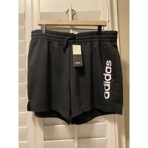 Adidas Plus Size Essentials Linear French Terry Shorts Women's 1X Black Elastic